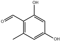 2,4-ジヒドロキシ-6-メチルベンズアルデヒド 化学構造式