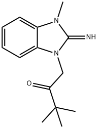 1-(2-イミノ-3-メチル-2,3-ジヒドロ-1H-ベンズイミダゾール-1-イル)-3,3-ジメチル-2-ブタノン HYDROBROMIDE 化学構造式
