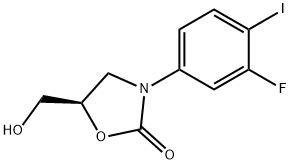 (5R)-3-(3-FLUORO-4-IODOPHENYL)-5-HYDROXYMETHYLOXAZOLIDIN-2-ONE 化学構造式