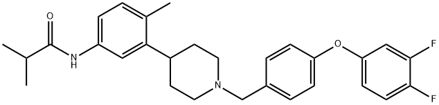 N-[3-[1-[[4-(3,4-Difluorophenoxy)phenyl]methyl]-4-piperidinyl]-4-methylphenyl]-2-methylpropanamidehydrochloride Structure