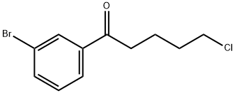 1-(3-ブロモフェニル)-5-クロロ-1-オキソペンタン 化学構造式