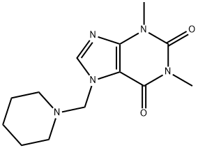 3,7-ジヒドロ-1,3-ジメチル-7-(ピペリジノメチル)-1H-プリン-2,6-ジオン 化学構造式