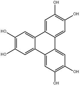 2,3,6,7,10,11-ヘキサヒドロキシトリフェニレン 化学構造式