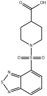 1-(2,1,3-ベンゾチアジアゾール-4-イルスルホニル)ピペリジン-4-カルボン酸 化学構造式