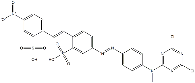 5-[[4-[(4,6-dichloro-1,3,5-triazin-2-yl)methylamino]phenyl]azo]-2-[2-(4-nitro-2-sulphophenyl)vinyl]benzenesulphonic acid Structure