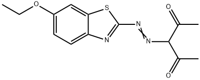 3-[(6-エトキシ-2-ベンゾチアゾリル)アゾ]-2,4-ペンタンジオン 化学構造式