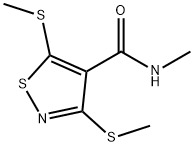 N-メチル-3,5-ビス(メチルチオ)-4-イソチアゾールカルボアミド 化学構造式