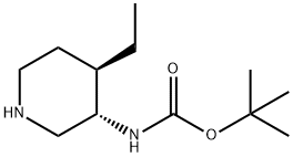 叔丁基((3S,4R)-4-甲基哌啶-3-基)氨基甲酸酯, 488728-05-8, 结构式