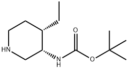 Carbamic acid, [(3S,4S)-4-ethyl-3-piperidinyl]-, 1,1-dimethylethyl ester (9CI) Struktur