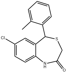 7-Chloro-1,5-dihydro-5-(2-Methylphenyl)-4,1-benzothiazepin-2(3H)-one Struktur