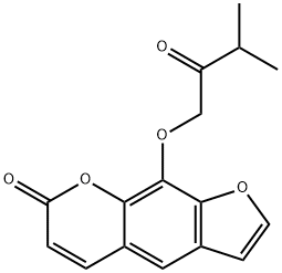 9-(3-メチル-2-オキソブトキシ)-7H-フロ[3,2-g][1]ベンゾピラン-7-オン 化学構造式