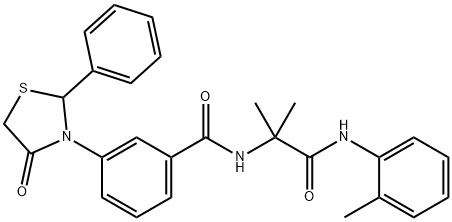 Benzamide, N-[1,1-dimethyl-2-[(2-methylphenyl)amino]-2-oxoethyl]-3-(4-oxo-2-phenyl-3-thiazolidinyl)- (9CI) Structure