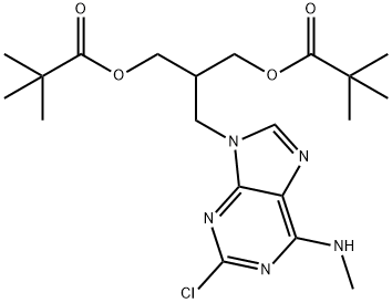 2,2-DIMETHYL-PROPIONIC ACID 3-(2-CHLORO-6-METHYLAMINOPURIN-9-YL)-2-(2,2-DIMETHYL-PROPIONYLOXYMETHYL)-PROPYL ESTER Structure