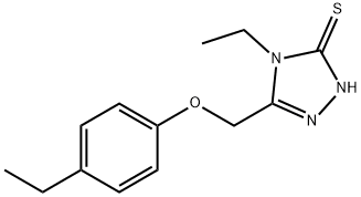 4-エチル-5-[(4-エチルフェノキシ)メチル]-4H-1,2,4-トリアゾール-3-チオール 化学構造式