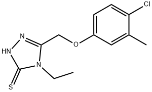 5-[(4-クロロ-3-メチルフェノキシ)メチル]-4-エチル-4H-1,2,4-トリアゾール-3-チオール 化学構造式