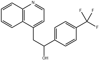 2-キノリン-4-イル-1-(4-トリフルオロメチルフェニル)エタノール 化学構造式