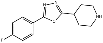 4-[5-(4-フルオロフェニル)-1,3,4-オキサジアゾール-2-イル]ピペリジン 化学構造式