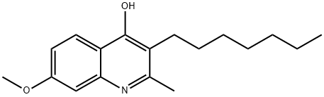 3-heptyl-4-hydroxy-7-methoxy-2-methylquinoline Struktur