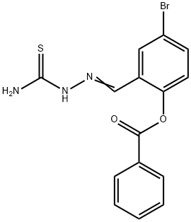 2-[2-(aminocarbothioyl)carbohydrazonoyl]-4-bromophenyl benzoate Struktur