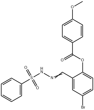 4-bromo-2-[2-(phenylsulfonyl)carbohydrazonoyl]phenyl 4-methoxybenzoate Structure
