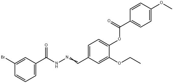 4-[2-(3-bromobenzoyl)carbohydrazonoyl]-2-ethoxyphenyl 4-methoxybenzoate Structure
