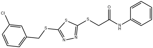 2-[5-(3-CHLOROBENZYLTHIO)-1,3,4-THIADIAZOL-2-YLTHIO]-N-PHENYLACETAMIDE Struktur