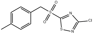 3-クロロ-5-(4-メチルベンジルスルホニル)-1,2,4-チアジアゾール 化学構造式