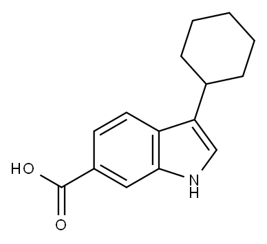3-cyclohexylindole-6-carboxylicacid Struktur