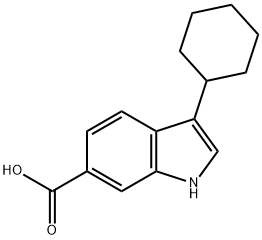 3-cyclohexylindole-6-carboxylicacid Struktur