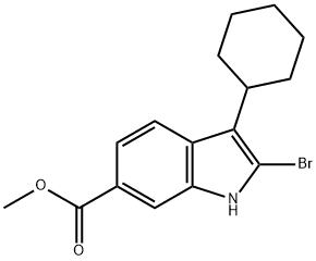 3-环己基-2-溴-1H-吲哚-6-羧酸甲酯 结构式