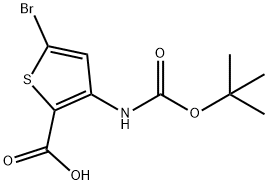 5-溴-3-((叔丁氧基羰基)氨基)噻吩-2-羧酸,494833-77-1,结构式