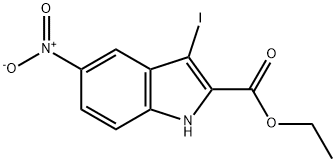 2-(Ethoxycarbonyl)-3-iodo-5-nitro-1H-indole Structure