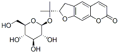 7H-Furo(3,2-g)(1)benzopyran-7-one, 2-(1-(beta-D-glucopyranosyloxy)-1-m ethylethyl)-2,3-dihydro-, (S)- Structure