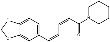 1-[(2Z,4Z)-5-(1,3-ベンゾジオキソール-5-イル)-1-オキソ-2,4-ペンタジエニル]ピペリジン 化学構造式