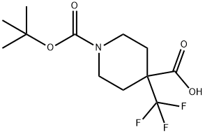 N-BOC-4-三氟甲基哌啶-4-甲酸, 495415-51-5, 结构式