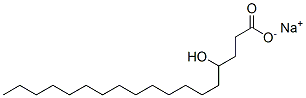 Octadecanoic acid, 4-hydroxy-, monosodium salt Structure