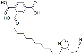 benzene-1,2,4-tricarboxylic acid, compound with 2-undecyl-1H-imidazole-1-propiononitrile (1:1) Structure