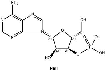 アデノシン3'-(りん酸ジナトリウム) 化学構造式