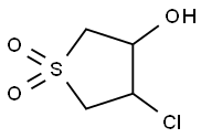 4-クロロ-2,3,4,5-テトラヒドロ-3-ヒドロキシチオフェン1,1-ジオキシド 化学構造式