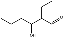 2-エチル-3-ヒドロキシヘキサナール 化学構造式