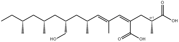 2-(6-Hydroxymethyl-2,4,8,10-tetramethyl-2-dodecen-1-ylidene)-4-methylpentanedioic acid Structure