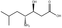 (3S,4R)-4-アミノ-3-ヒドロキシ-6-メチルヘプタン酸 化学構造式