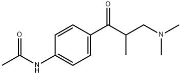 N-(4-(3-(dimethylamino)-2-methyl-1-oxopropyl)phenyl)acetamide Struktur