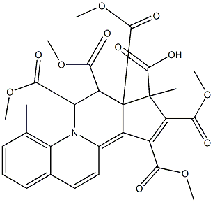 6,7-ジヒドロ-4-メチルベンゾ[f]シクロペンタ[a]キノリジン-6,7,7a,8,9,10(8H)-ヘキサカルボン酸ヘキサメチル 化学構造式