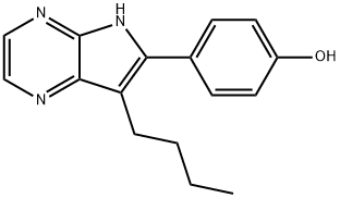 7-丁基-6-(4-羟基苯基)-5H-吡咯并[2,3-B]吡嗪, 496864-16-5, 结构式