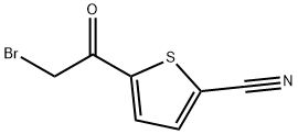 5-(ブロモアセチル)チオフェン-2-カルボニトリル 化学構造式