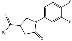 1-(3,4-ジフルオロフェニル)-5-オキソピロリジン-3-カルボン酸 化学構造式