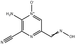 Pyrazinecarbonitrile, 3-amino-6-[(hydroxyimino)methyl]-, 4-oxide (9CI) 结构式