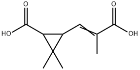 3-CARBOXY-ALPHA-2,2-TRIMETHYL-CYCLOPROPANEACRYLIC ACID Struktur