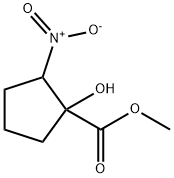 Cyclopentanecarboxylic acid, 1-hydroxy-2-nitro-, methyl ester (7CI,8CI) Structure